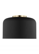  7505401-112 - Malone transitional 1-light indoor dimmable small ceiling flush mount in midnight black finish with