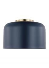  7505401-127 - Malone transitional 1-light indoor dimmable small ceiling flush mount in navy finish with navy steel