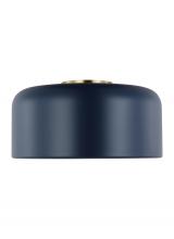  7605401-127 - Malone transitional 1-light indoor dimmable medium ceiling flush mount in navy finish with navy stee