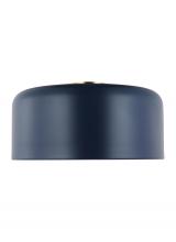  7705401-127 - Malone transitional 1-light indoor dimmable large ceiling flush mount in navy finish with navy steel