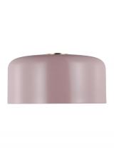  7705401-136 - Malone transitional 1-light indoor dimmable large ceiling flush mount in rose finish with rose steel