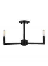  7764203-112 - Fullton modern 3-light indoor dimmable semi-flush mount in midnight black finish