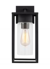  8631101-12 - Vado modern 1-light outdoor medium wall lantern in black finish with clear glass panels
