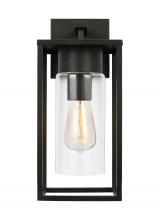  8631101-71 - Vado modern 1-light outdoor medium wall lantern in antique bronze finish with clear glass panels