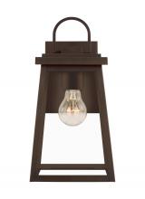  8648401EN7-71 - Founders modern 1-light LED outdoor exterior medium wall lantern sconce in antique bronze finish wit