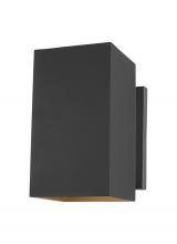  8731701-12 - Pohl modern 1-light outdoor exterior Dark Sky compliant medium wall lantern in black finish with alu