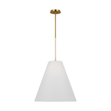  AEP1041BBS - Remy transitional 1-light indoor dimmable large ceiling hanging pendant in burnished brass gold fini