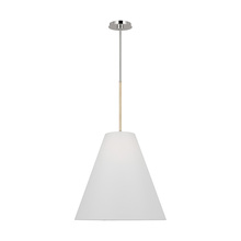  AEP1041PN - Remy transitional 1-light indoor dimmable large ceiling hanging pendant in polished nickel silver fi