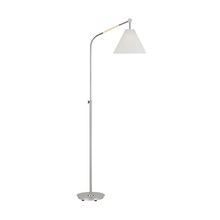  AET1051PN1 - Remy transitional 1-light LED medium indoor task floor lamp in polished nickel silver finish with wh