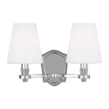  AV1002PN - Paisley transitional dimmable indoor 2-light vanity bath fixture in a polished nickel finish with mi