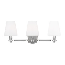  AV1003PN - Paisley transitional dimmable indoor 3-light vanity bath fixture in a polished nickel finish with mi
