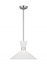  DJP1091BS - Belcarra Modern 1-Light Medium Single Pendant Ceiling Light in Brushed Steel Silver Finish