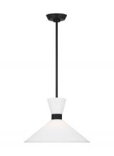  DJP1091MBK - Belcarra Modern 1-Light Medium Single Pendant Ceiling Light in Midnight Black Finish