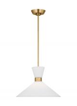  DJP1091SB - Belcarra Modern 1-Light Medium Single Pendant Ceiling Light in Satin Brass Gold