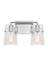  DJV1032CH - Crofton Modern 2-Light Bath Vanity Wall Sconce in Chrome Finish With Clear Glass Shades