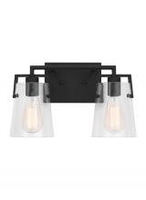  DJV1032MBK - Crofton Modern 2-Light Bath Vanity Wall Sconce in Midnight Black Finish With Clear Glass Shades