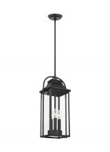  OL13209TXB - Wellsworth Transitional 3-Light Outdoor Exterior Medium Pendant Ceiling Hanging Lantern Light