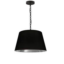  BRY-S-BK-697 - 1LT Brynn Small Pendant, BLK/SV Shade, Black