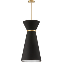 Dainolite CTN-141P-AGB-797 - 1 Light Incandescent Pendant, Aged Brass w/ Fabric Shade