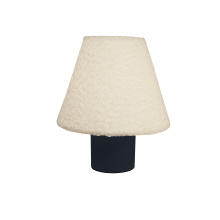 Dainolite DAL-91T-MB - 1 Light Incandescent Matte Black Table Lamp with White Boucle Fabric Shade