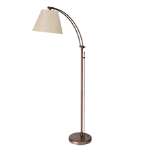  DM2578-F-OBB - 1LT Incan Adjustable Floor Lamp, OBB w/ Flax Shade