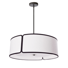  NDR-243P-BK-WH - 4LT Notched Drum Pendant BK, WH Shade & Diffuser