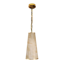 Dainolite NNA-71P-AGB-ALB - 1 Light Incandescent Pendant, Aged Brass w/ Marble Alabaster Shade