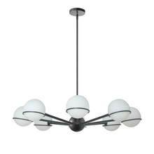  SOF-388C-MB - 8LT Halogen Chandelier, MB with WH Opal Glass