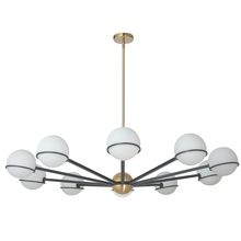  SOF-5010C-MB-AGB - 10LT Halogen Chandelier, MB/AGB with WH Opal Glass