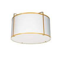  TRA-121FH-GLD-WH - 2LT Drum Flush Mount Gold/Wht Shade w/ 790Diff