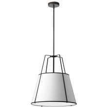  TRA-1P-BK-WH - 1LT Trapezoid Pendant, MB with WH Shade