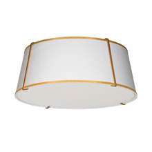  TRA-224FH-GLD-WH - 4LT Trapezoid Flush Mount, GLD with WH Shade