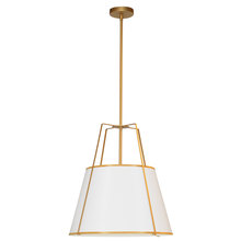  TRA-331P-GLD-WH - 3LT Trapezoid Pendant, GLD with WH Shade