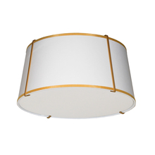  TRA-3FH-GLD-WH - 3LT Trapezoid Flush Mount, GLD with WH Shade