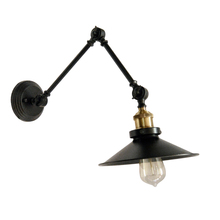  V928-1W-BK - 1LT Incandescent Adjustable Wall Lamp, Blk finish