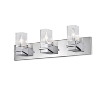  VER-243W-PC - 3LT Incandescent Vanity, PC w/ CLR Glass