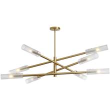  WAN-448C-AGB-FR - 8LT Incandescent Chandelier, AGB w/ FR Glass