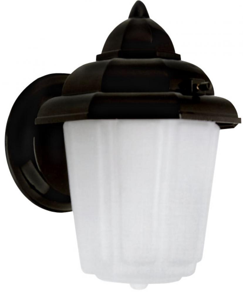 Outdoor, 1 Bulb Downlight, Frosted Glass, 60W Type A or B, 6 IN W x 8 .75 IN H x 7 IN D