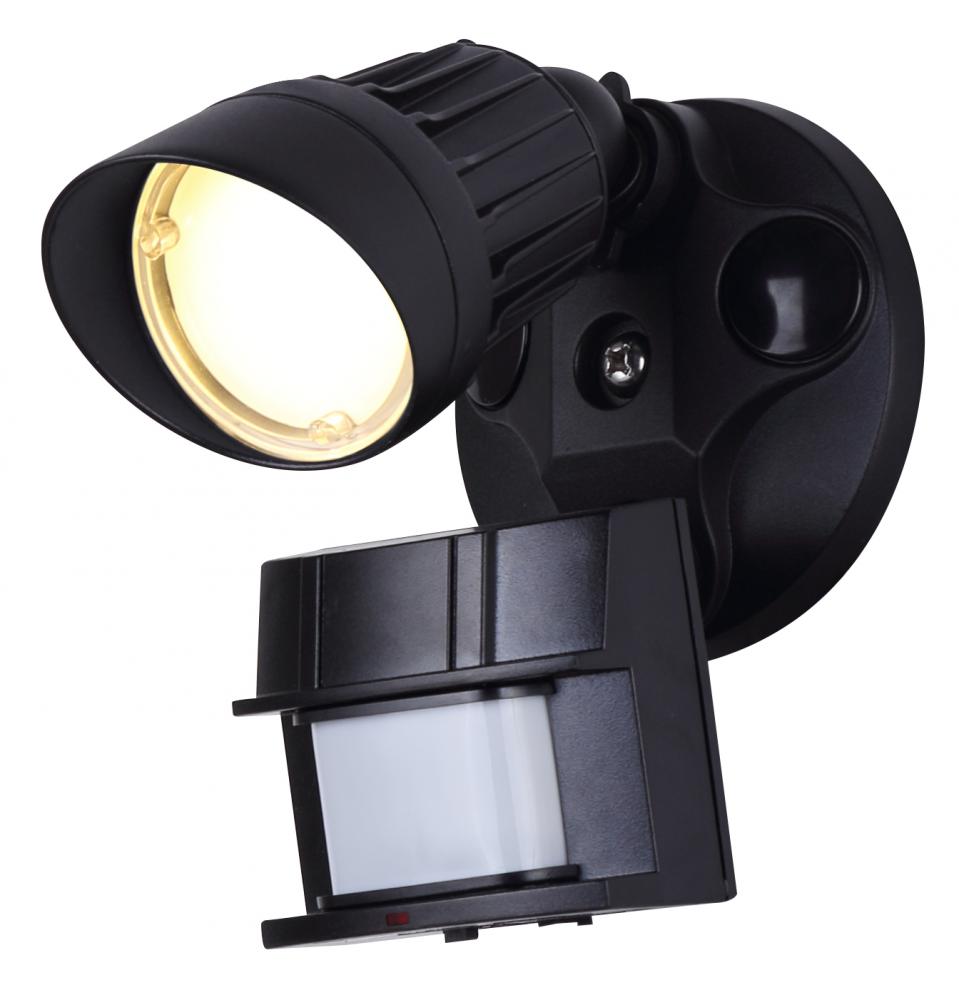 LED Security 1 Head Lights, 10W, 3000K, 800 Lumens, 180 Degree Detection Zone, Up to 70'