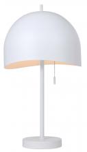  ITL1122A21WH - Henlee 21.25 in. Matte White Table Lamp with Matte White Metal Shade and Pull Chain Switch