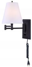  IWF113D - Wall, Swing Arm Wall Fixture, On/Off Switch, Fabric Shade, 60W Type C