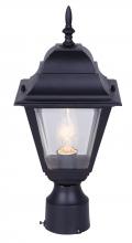 Canarm IOL1310 - Outdoor, IOL13 BK, 1 Bulb Post Light, Clear Bevelled Glass, 100W Type A or B,  fits 3 IN Post, 7 .25