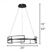  LCH231A24BK - Amora LED Integrated Chandelier Light, Black Finish