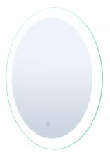  LM115S2727D - LED Oval Mirror, 27.5" W x 27.5" H, On off Touch Button, 43W, 3000K, 80 CRI