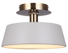  LFM263A13GYG - Jessa 12.75 in. 1 Lt Integrated LED Matte Gray and Gold Transitional Flush Mount w/ Gray Metal Shade