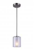  IPL575A01BN - BAY, 1 Lt Rod Pendant, Frosted&Clear Glass, 100W Type A, 5 "x 10-58"