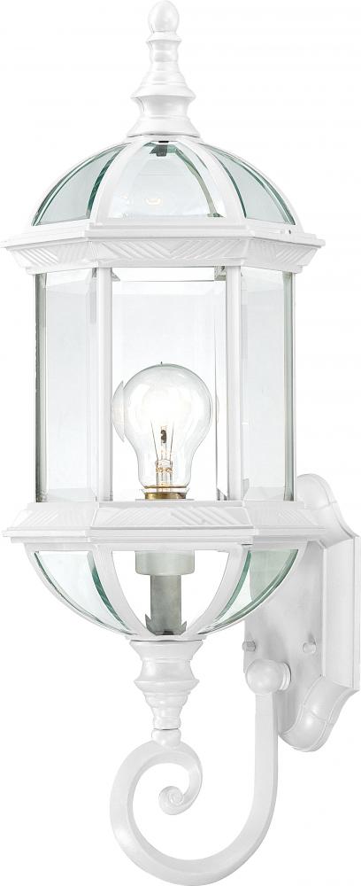 Boxwood - 1 Light 22&#34; Wall Lantern with Clear Beveled Glass - White Finish