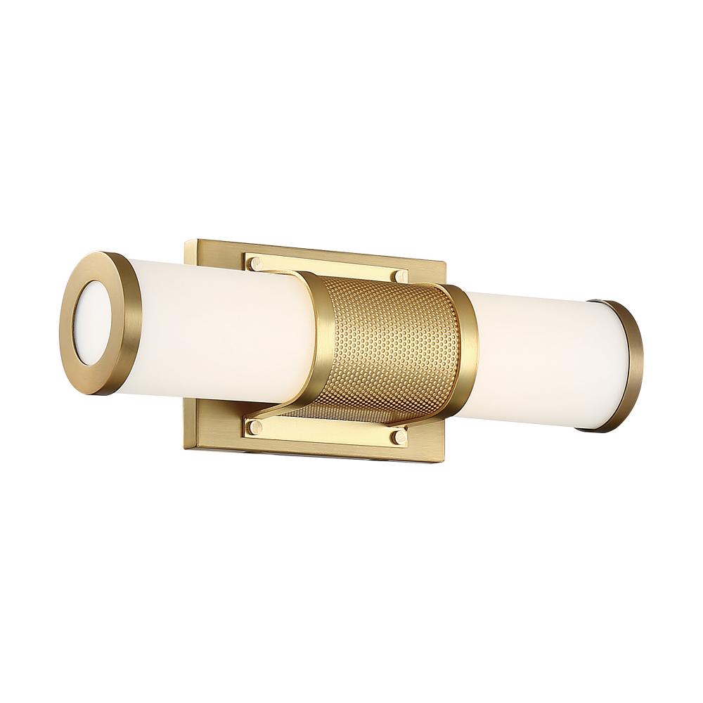 Caper - 12&#34; LED Vanity - with Frosted Acrylic Lens - Brushed Brass Finish