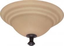  60/102 - 2-Light 16" Flush Mount Dome Lighting Fixture in Old Bronze Finish with Amber Water Glass
