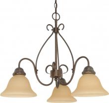  60/1021 - Castillo - 3 Light Chandelier with Champagne Linen Washed Glass - Sonoma Bronze Finish